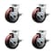 Service Caster Tool Box Caster Wheel Set 5'' Maroon Polyurethane Swivel Casters, 4PK TOOL-SCC-20S520-PPUB-TLB-4 - alternate 1